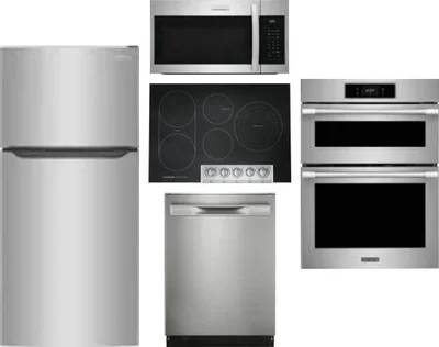 5 Piece Package Includes Refrigerator, Cooktop, Wall Oven, Microwave And Dishwasher
