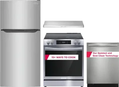4 Piece Package Includes Refrigerator, Range, Hood And Dishwasher