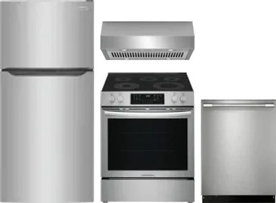 4 Piece Package Includes Refrigerator, Range, Hood And Dishwasher
