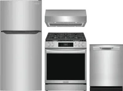 4 Piece Package Includes Refrigerator, Range, Hood And Dishwasher