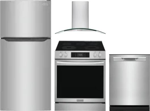 4 Piece Package Includes Refrigerator, Range, Hood And Dishwasher