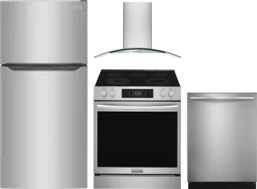 4 Piece Package Includes Refrigerator, Range, Hood And Dishwasher