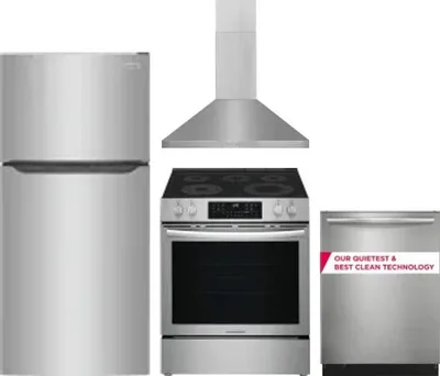 4 Piece Package Includes Refrigerator, Range, Hood And Dishwasher