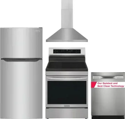 4 Piece Package Includes Refrigerator, Range, Hood And Dishwasher