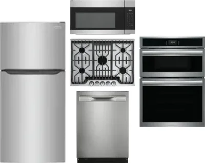 5 Piece Package Includes Refrigerator, Cooktop, Wall Oven, Microwave And Dishwasher