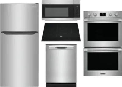 5 Piece Package Includes Refrigerator, Cooktop, Wall Oven, Microwave And Dishwasher