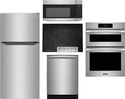 5 Piece Package Includes Refrigerator, Cooktop, Wall Oven, Microwave And Dishwasher
