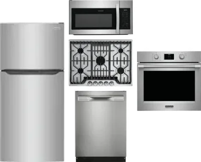 5 Piece Package Includes Refrigerator, Cooktop, Wall Oven, Microwave And Dishwasher