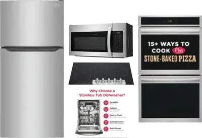 5 Piece Package Includes Refrigerator, Cooktop, Wall Oven, Microwave And Dishwasher