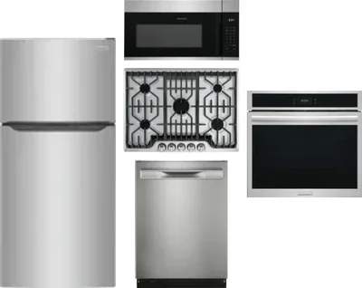 5 Piece Package Includes Refrigerator, Cooktop, Wall Oven, Microwave And Dishwasher
