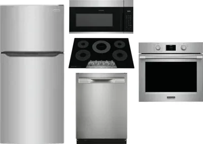 5 Piece Package Includes Refrigerator, Cooktop, Wall Oven, Microwave And Dishwasher