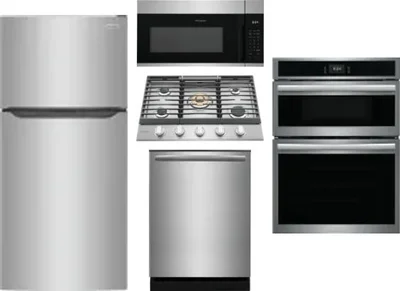 5 Piece Package Includes Refrigerator, Cooktop, Wall Oven, Microwave And Dishwasher