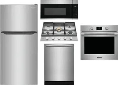 5 Piece Package Includes Refrigerator, Cooktop, Wall Oven, Microwave And Dishwasher