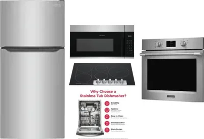 5 Piece Package Includes Refrigerator, Cooktop, Wall Oven, Microwave And Dishwasher