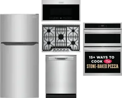 5 Piece Package Includes Refrigerator, Cooktop, Wall Oven, Microwave And Dishwasher