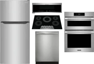5 Piece Package Includes Refrigerator, Cooktop, Wall Oven, Microwave And Dishwasher