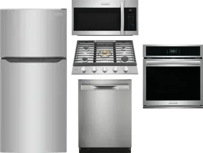 5 Piece Package Includes Refrigerator, Cooktop, Wall Oven, Microwave And Dishwasher
