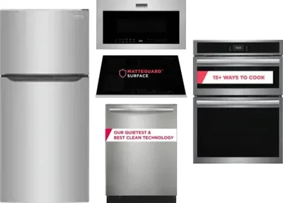 5 Piece Package Includes Refrigerator, Cooktop, Wall Oven, Microwave And Dishwasher