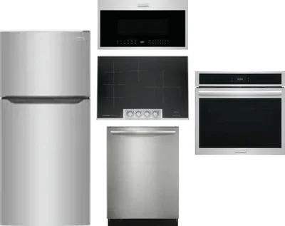 5 Piece Package Includes Refrigerator, Cooktop, Wall Oven, Microwave And Dishwasher