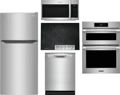 5 Piece Package Includes Refrigerator, Cooktop, Wall Oven, Microwave And Dishwasher