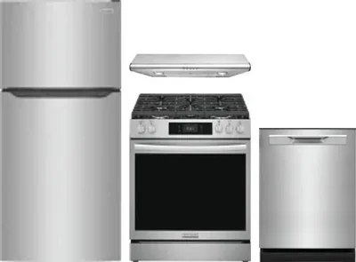 4 Piece Package Includes Refrigerator, Range, Hood And Dishwasher