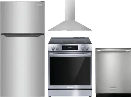 4 Piece Package Includes Refrigerator, Range, Hood And Dishwasher