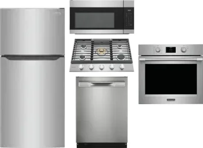 5 Piece Package Includes Refrigerator, Cooktop, Wall Oven, Microwave And Dishwasher