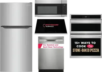 5 Piece Package Includes Refrigerator, Cooktop, Wall Oven, Microwave And Dishwasher