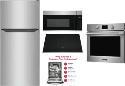 5 Piece Package Includes Refrigerator, Cooktop, Wall Oven, Microwave And Dishwasher