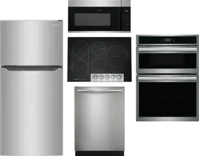 5 Piece Package Includes Refrigerator, Cooktop, Wall Oven, Microwave And Dishwasher