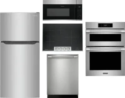 5 Piece Package Includes Refrigerator, Cooktop, Wall Oven, Microwave And Dishwasher