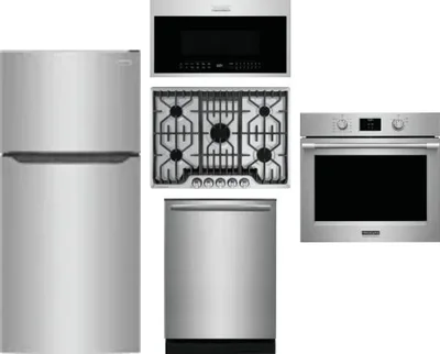 5 Piece Package Includes Refrigerator, Cooktop, Wall Oven, Microwave And Dishwasher