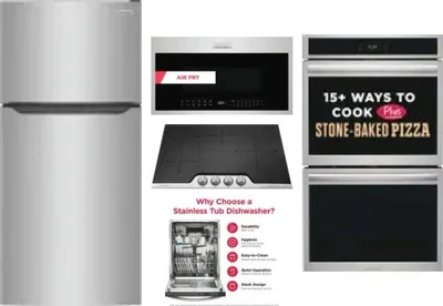 5 Piece Package Includes Refrigerator, Cooktop, Wall Oven, Microwave And Dishwasher