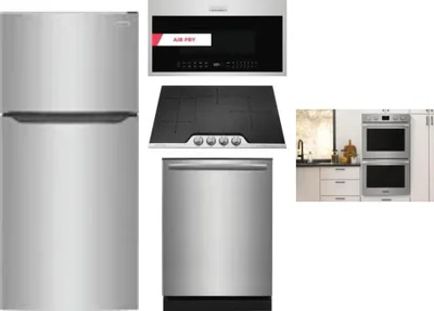 5 Piece Package Includes Refrigerator, Cooktop, Wall Oven, Microwave And Dishwasher