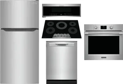 5 Piece Package Includes Refrigerator, Cooktop, Wall Oven, Microwave And Dishwasher
