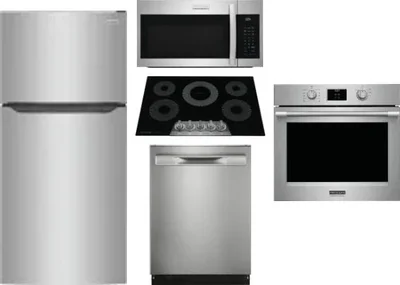 5 Piece Package Includes Refrigerator, Cooktop, Wall Oven, Microwave And Dishwasher