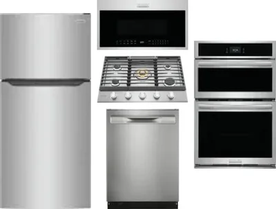 5 Piece Package Includes Refrigerator, Cooktop, Wall Oven, Microwave And Dishwasher