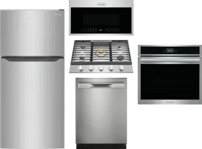 5 Piece Package Includes Refrigerator, Cooktop, Wall Oven, Microwave And Dishwasher