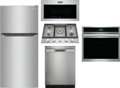 5 Piece Package Includes Refrigerator, Cooktop, Wall Oven, Microwave And Dishwasher