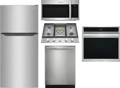 5 Piece Package Includes Refrigerator, Cooktop, Wall Oven, Microwave And Dishwasher