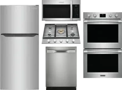 5 Piece Package Includes Refrigerator, Cooktop, Wall Oven, Microwave And Dishwasher