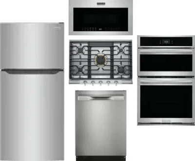 5 Piece Package Includes Refrigerator, Cooktop, Wall Oven, Microwave And Dishwasher