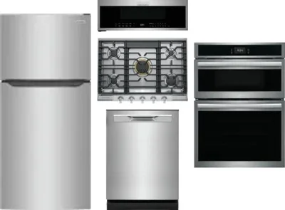 5 Piece Package Includes Refrigerator, Cooktop, Wall Oven, Microwave And Dishwasher