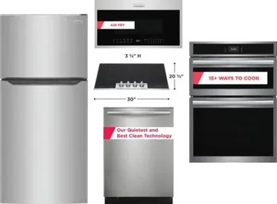 5 Piece Package Includes Refrigerator, Cooktop, Wall Oven, Microwave And Dishwasher