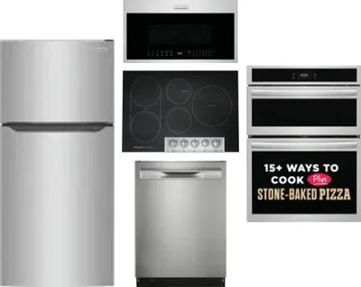 5 Piece Package Includes Refrigerator, Cooktop, Wall Oven, Microwave And Dishwasher