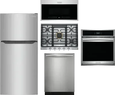 5 Piece Package Includes Refrigerator, Cooktop, Wall Oven, Microwave And Dishwasher