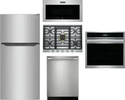 5 Piece Package Includes Refrigerator, Cooktop, Wall Oven, Microwave And Dishwasher
