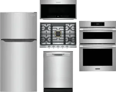 5 Piece Package Includes Refrigerator, Cooktop, Wall Oven, Microwave And Dishwasher