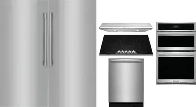 6 Piece Package Includes Refrigerator, Freezer, Cooktop, Wall Oven, Hood And Dishwasher