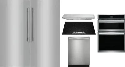 6 Piece Package Includes Refrigerator, Freezer, Cooktop, Wall Oven, Hood And Dishwasher